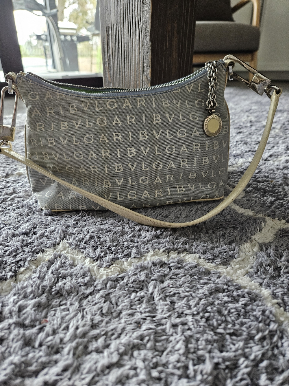 Bvlgari Blue Logo Shoulder Bag